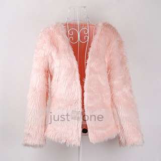Sweet Chic Women Girls Fur Imitation Fluffy Warm Winter Coat Jacket 