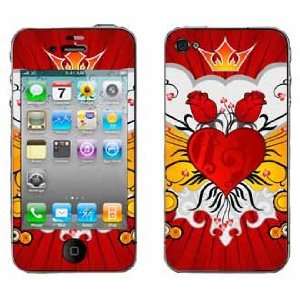  Flaming Heart Skin for Apple iPhone 4 4G 4th Generation 