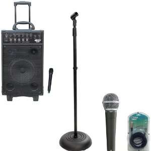  Pyle Speaker, Mic, Cable and Stand Package   PWMA1050 800 