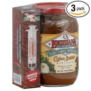 Louisiana Fish Fry Cajun Butter Marinade with Injector, 16 Ounce (Pack 