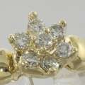 Sweet Solid 14k Yellow Gold Floral Diamond Cluster Cocktail Vintage 