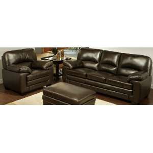   Italian Leather 3 Piece Sofa, Armchair and Ottoman Set