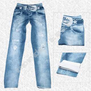 Blue Distressed Denim Skinny Jeans Leggings Jeggings  