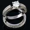 Stunning 2.4ct Russian Ice CZ Wedding Ring Set 925 SS 9  