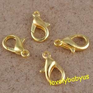   gold plated lobster clasps fastener hooks Jewelry findings 12mm  
