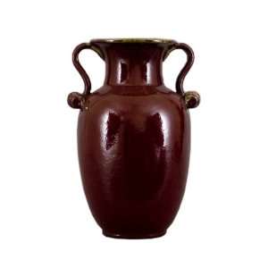  Red Majolica Displaying Vase with Handles Home Accessories 