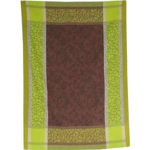  Luxe Swirls Brown and Green Jacquard Towel