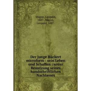   Nachlasses Leopold, 1887 ,Magon, Leopold, 1887  Magon Books