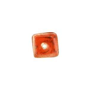  Jangles Ceramic Orange Small Square Disc 15mm Beads Arts 