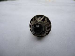 Vintage Black Onyx Silver Mexico Poison Ring Stamped  