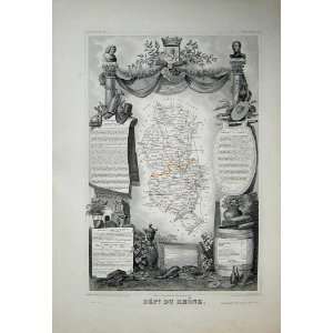    1845 Atlas National France Maps Du Rhone Lyon Thizy