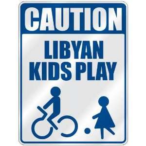   CAUTION LIBYAN KIDS PLAY  PARKING SIGN LIBYA