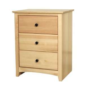   Shaker 3 Drawer Nightstand in Light Clean Natural Furniture & Decor