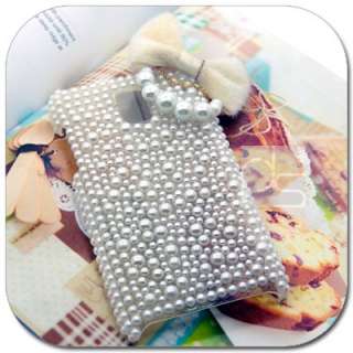 3D Custom Bling Pearl Gems Hard Skin Case Cover For LG Optimus S / U 