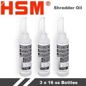  HSM 314 Shredder Oil   3 pack of 16 oz bottles 