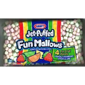 Kraft Jet Puffed Fun Mallows Fruit Flavors 10.5 Ounce (Pack of 3 