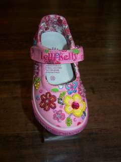 Childrens Lelli Kelly Beaded Pink Fantasy Velcro Sandal  