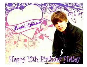 Justin Bieber Edible Cake Topper Image Decoration Heart 1/4 sheet 