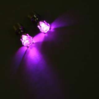 Pair Purple Color Light Up Led Earings New  