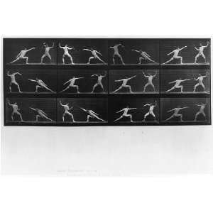  Animal Locomotion,Men in loincloths,Dueling,c1887