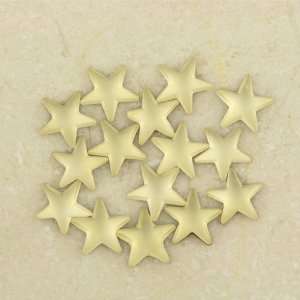  15 Vintage JONQUIL 7mm Frosted Glass STAR Flat Backs