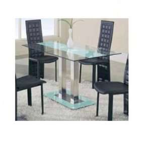  Jord Frosted Glass & Metal Dining Table