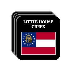  US State Flag   LITTLE HOUSE CREEK, Georgia (GA) Set of 4 