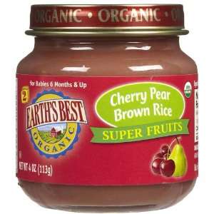 Earths Best 2nd Foods Super Fruits Cherry Pear and Brown Rice, 12 