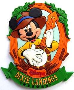 Disneys Dixie Landings Mickey Banjo Fridge Magnet  