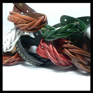 New Design Ethnic 3  Layer Genuine Leather Bracelet Wirstband Cuff 