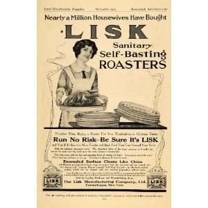  1913 Ad Lisk Mfg Self Basting Roaster Christmas Turkey 