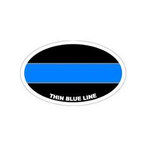  Thin Blue Line Auto Oval   Window Bumper Sticker 