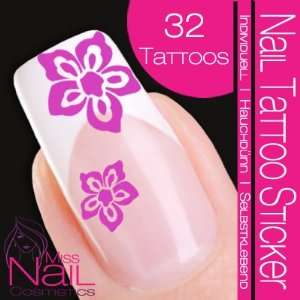  Nail Tattoo Sticker Blossom / Flower   lilac Beauty
