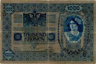 Austria 1000 Kronen banknote 1902  