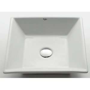  Kraus KCV 125 17. Squared Smooth Ceramic Vessel Sink 