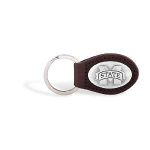  Mississippi State Leather Brown Key Fob