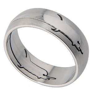 316L Stainless Steel Ring with a laser cut design and combination of 