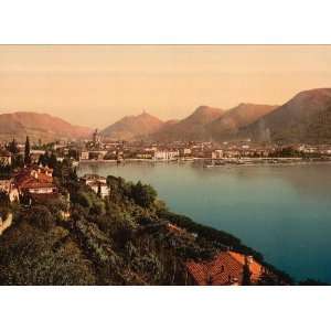  Vintage Travel Poster   Como general view Lake Como Italy 