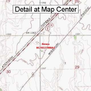 USGS Topographic Quadrangle Map   Kiowa, Kansas (Folded/Waterproof 