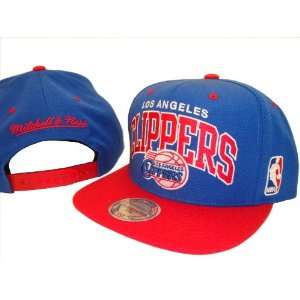 Los Angeles LA Clippers Mitchell & Ness Blue & Red Adjustable Snap 