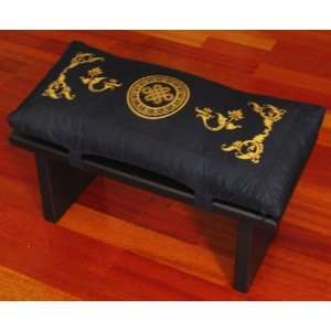 Seiza Kneeling Meditation Bench & cushion Set   Eternal Knot   Silk 