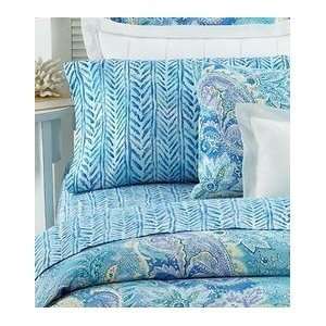  Ralph Lauren Jamaica Blue Herringbone Queen Flat Sheet 