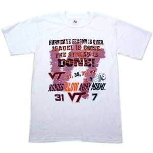  Virginia Tech Hokies White Over Miami Score T shirt 