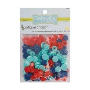 Dritz Babyville Boutique Snaps, Red/Blue/Lt Blue, 60 Count 