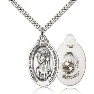  Sterling Silver St. Christopher Pendant Jewelry