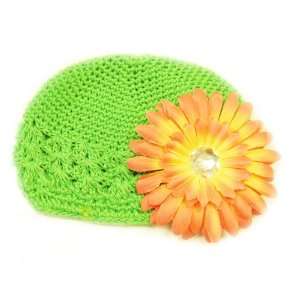   Fits 0   9 Months With a 4 Peach Gerbera Daisy Flower Hair Clip Baby