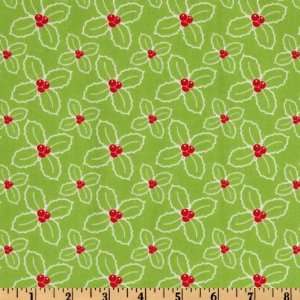   River Holly & Berries Lime Fabric By The Yard Arts, Crafts & Sewing