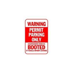  3x6 Vinyl Banner   Warning, Permit Parking Only 