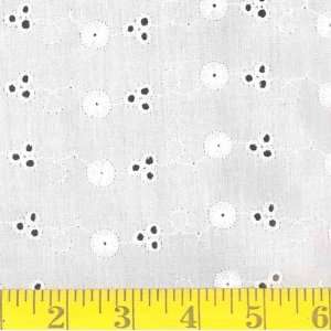  56 Wide Allover Eyelet White Circles Fabric By The Yard 