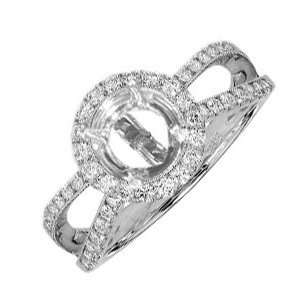   FG Color) Engagement Pave Set Semi mount Ring in 14K White Gold.size 8